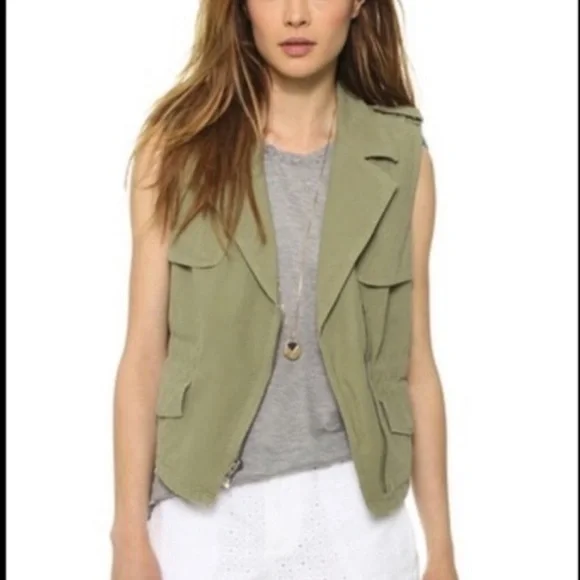 Madewell Safari Green Asymmetrical Vest - Picture 1 of 7